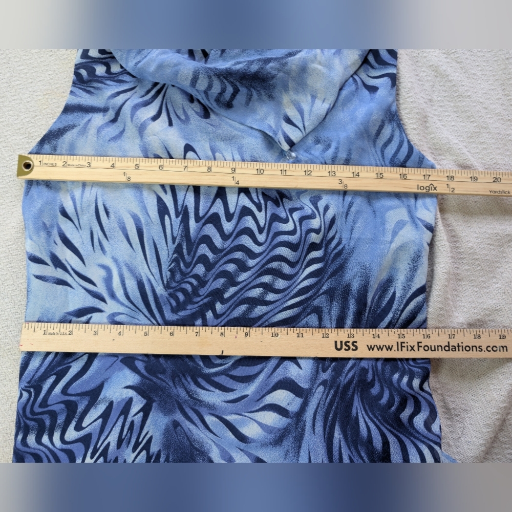 Donna Ricco Beautiful Blue Abstract Print Maxi Dress – Size 10 - Picture 7 of 8